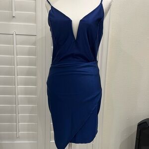 Elegant Blue Spaghetti Strap Dress